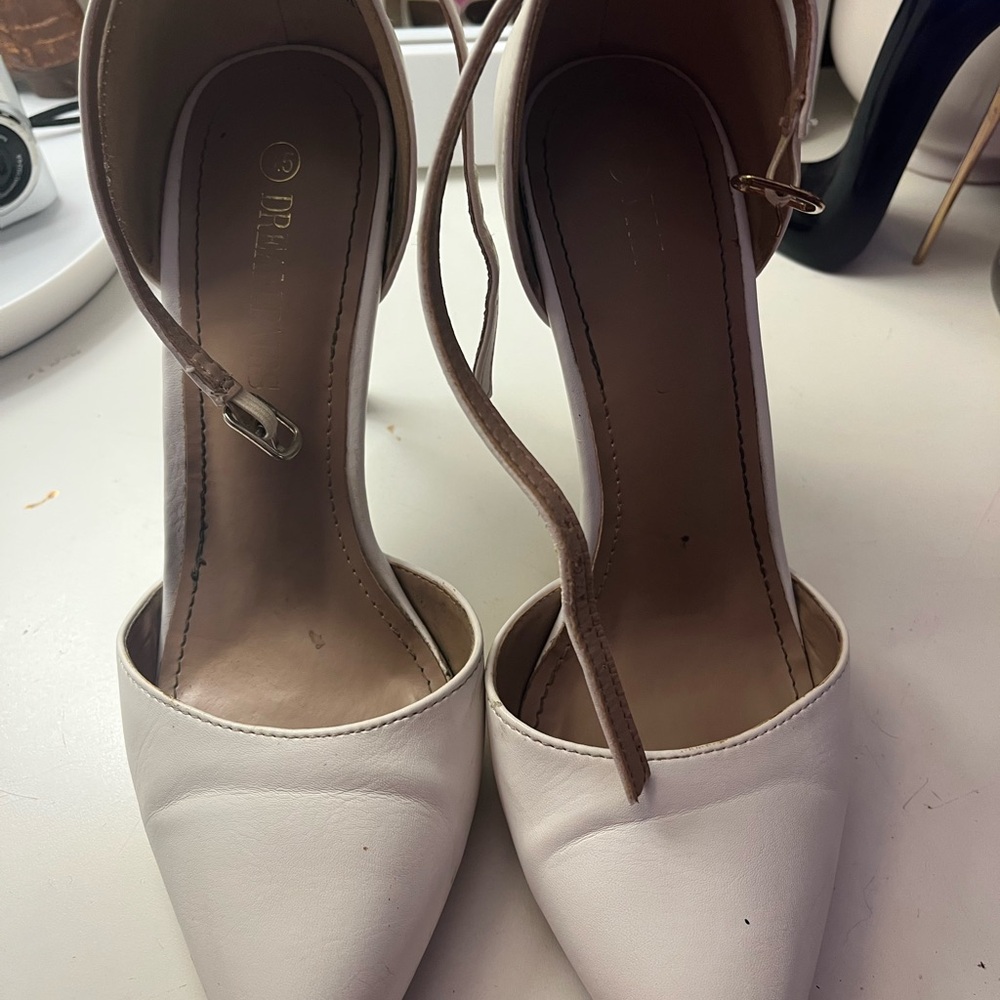 Dream Pairs White Ankle Strap Heels